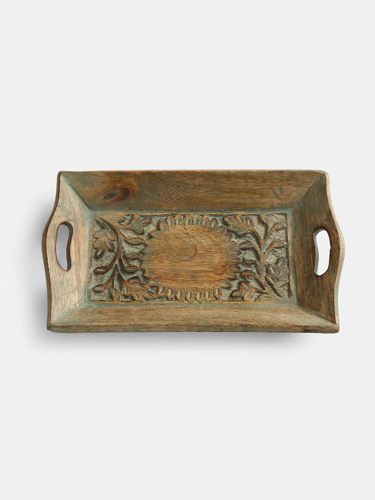 Tray - Distress Finish Hand Carved