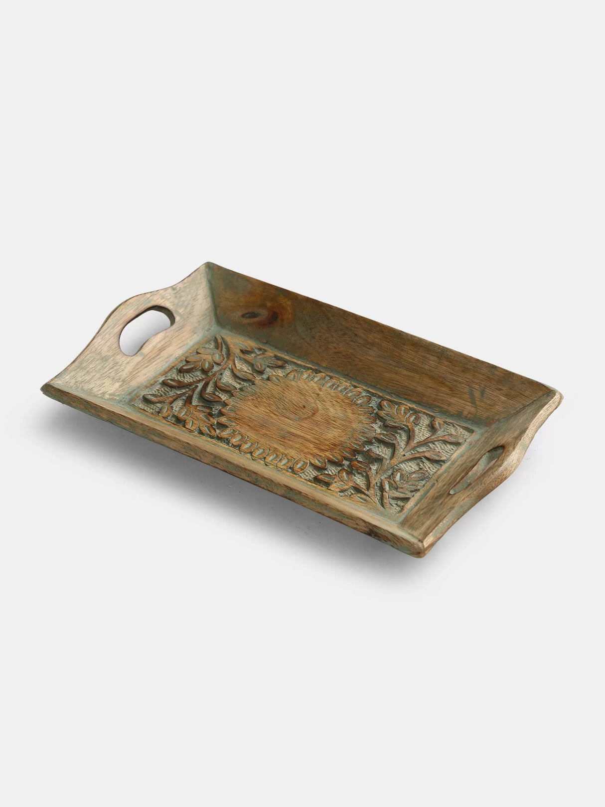 Tray - Distress Finish Hand Carved