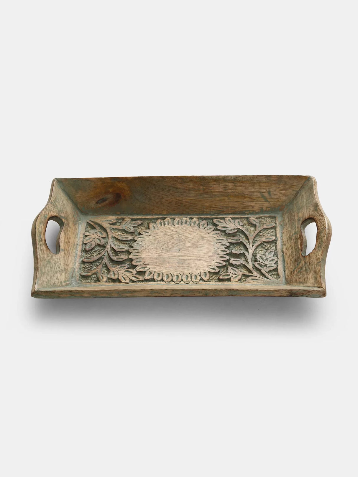 Tray - Distress Finish Hand Carved