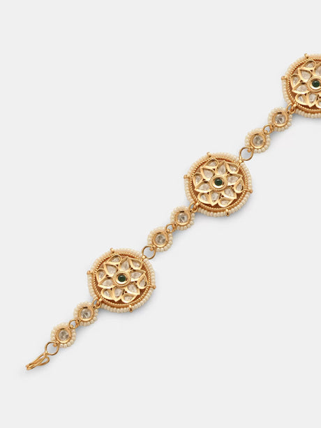 Kundan - Matha Patii With Green Stones