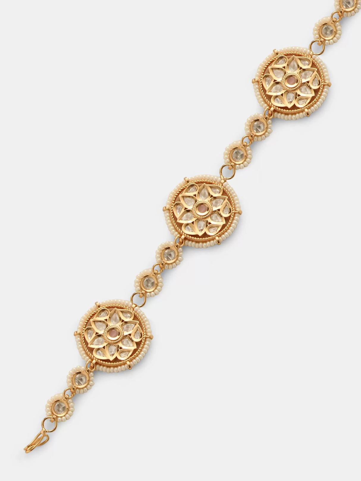 Kundan - Matha Patii With Pink Stones