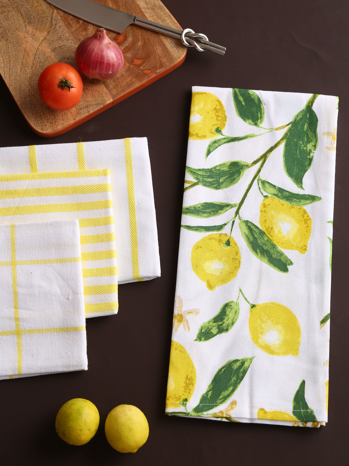 Lemon Branch design Kitchen napkin set of 4