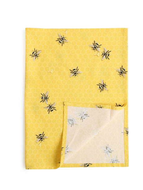 Kitchen Linen - Set of Bee Design Pot Holder, Glove, Apron and Kitchen napkins set of 2 (total 5 pcs)