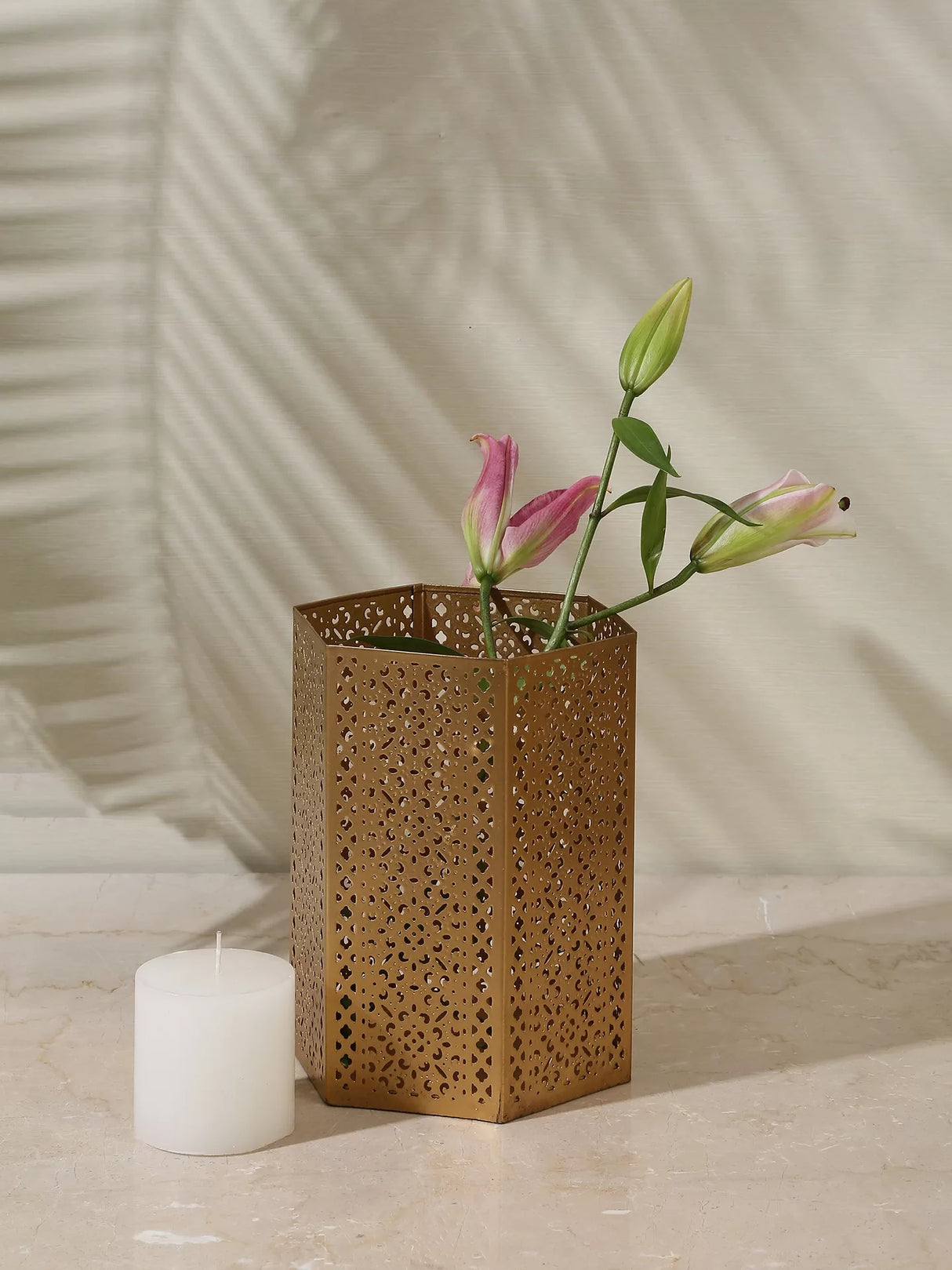 Lantern - Antique Gold Finish - L