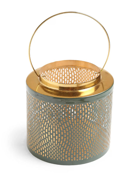 Lantern - Green And Gold Finish - L