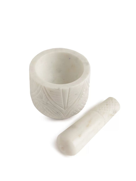 Mortar & Pastel - White Marble Hand Carved - Style 01