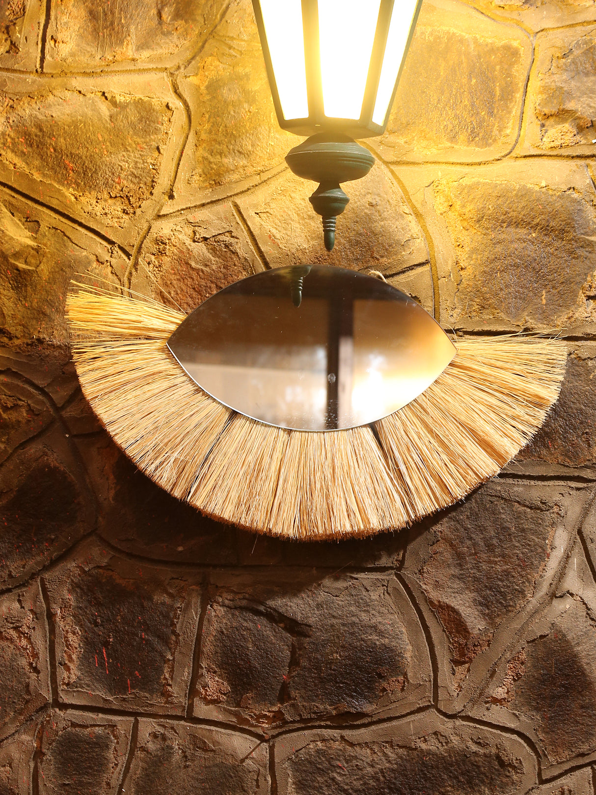 Eye shaped decorative mirror crafted with Natural sea grass BEAUTIFUL MIRROR by ReviveHome