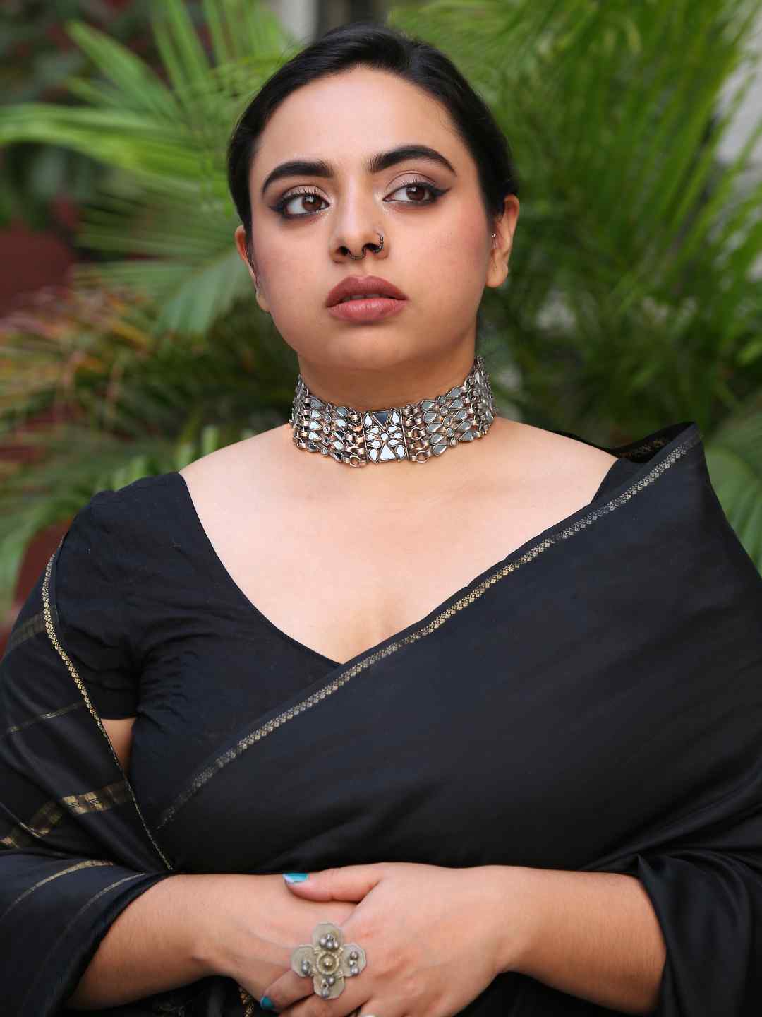 Choker Necklace - Antique Silver Look