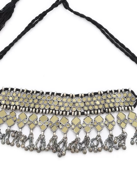 Glass Choker - Gold Tone Glass