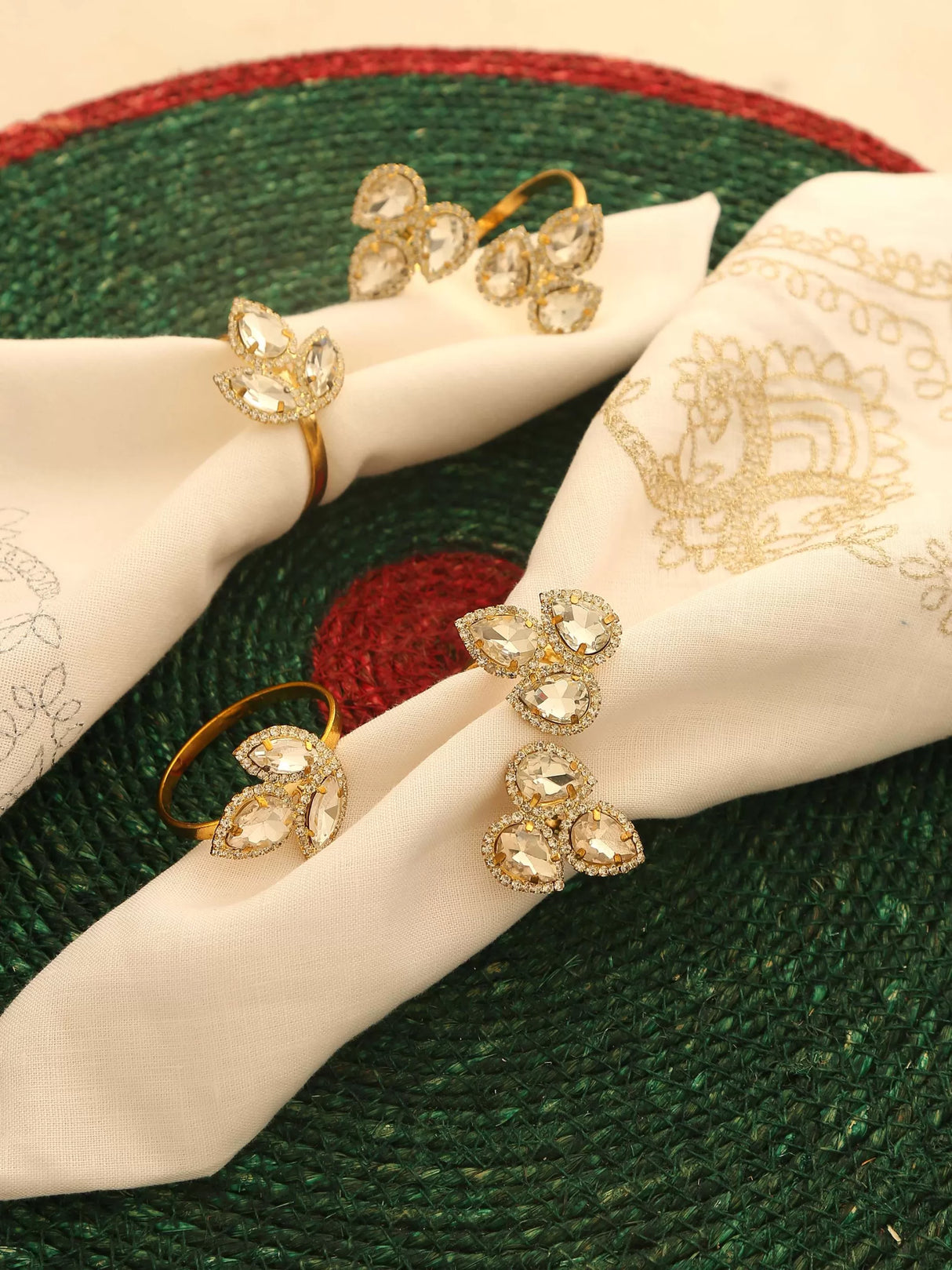 Napkin Rings - Gold Tone Set of 4