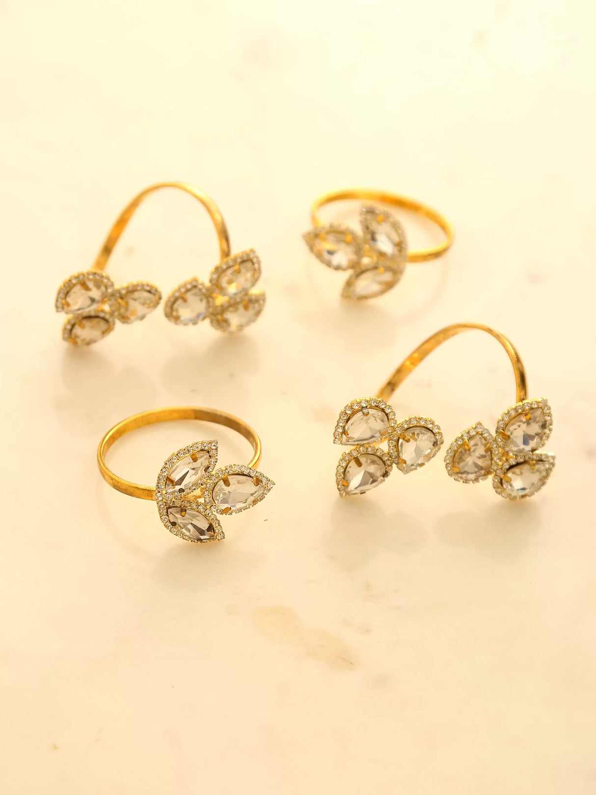 Napkin Rings - Gold Tone Set of 4