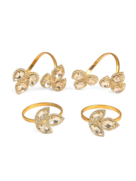 Napkin Rings - Gold Tone Set of 4