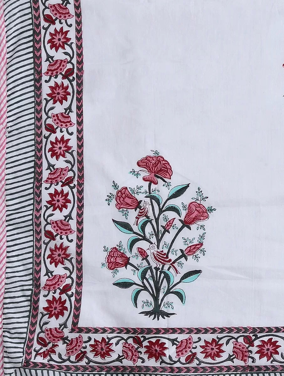 Cypress Bouquet - Birds In Pink Hand Printed