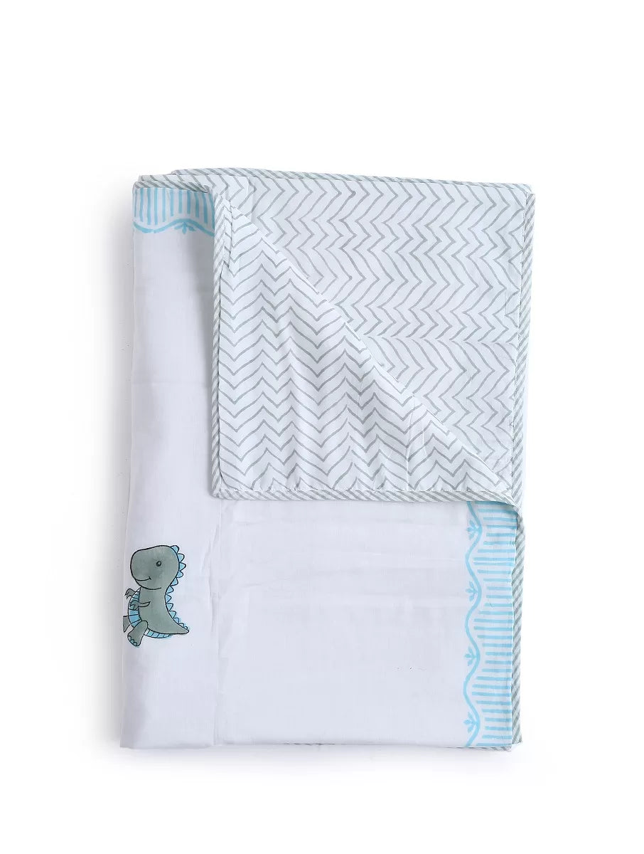 Baby Dohar - Dinosaur Hand Block Print