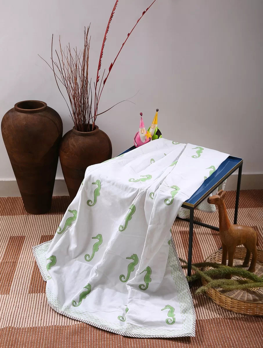 Baby Dohar - Seahorse Hand Block Print