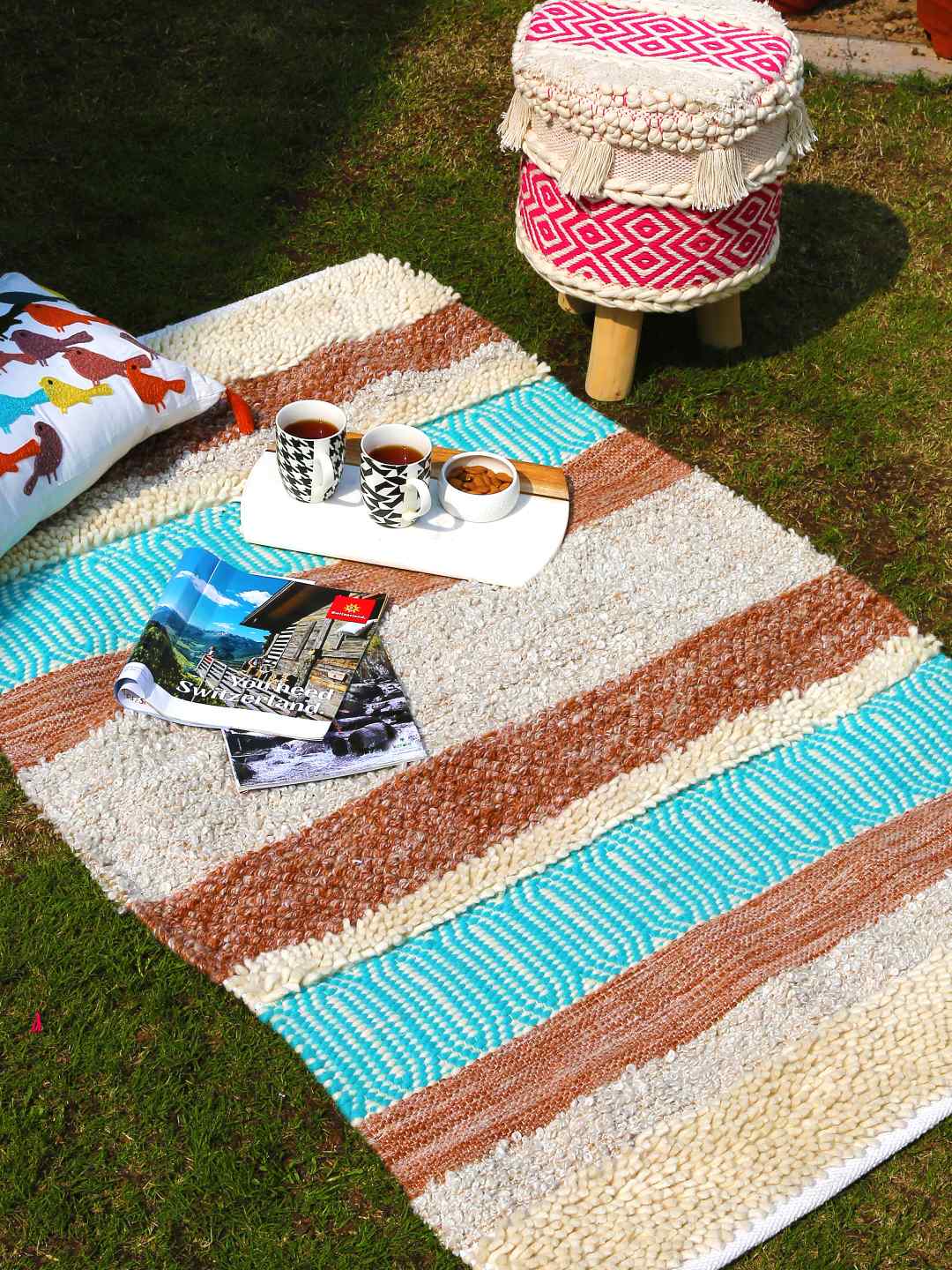 Handwoven Multicolor Tufted Rug