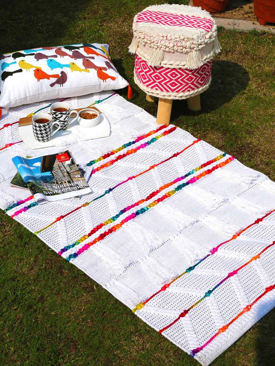 Handwoven Pit Loom Multicolor Rug