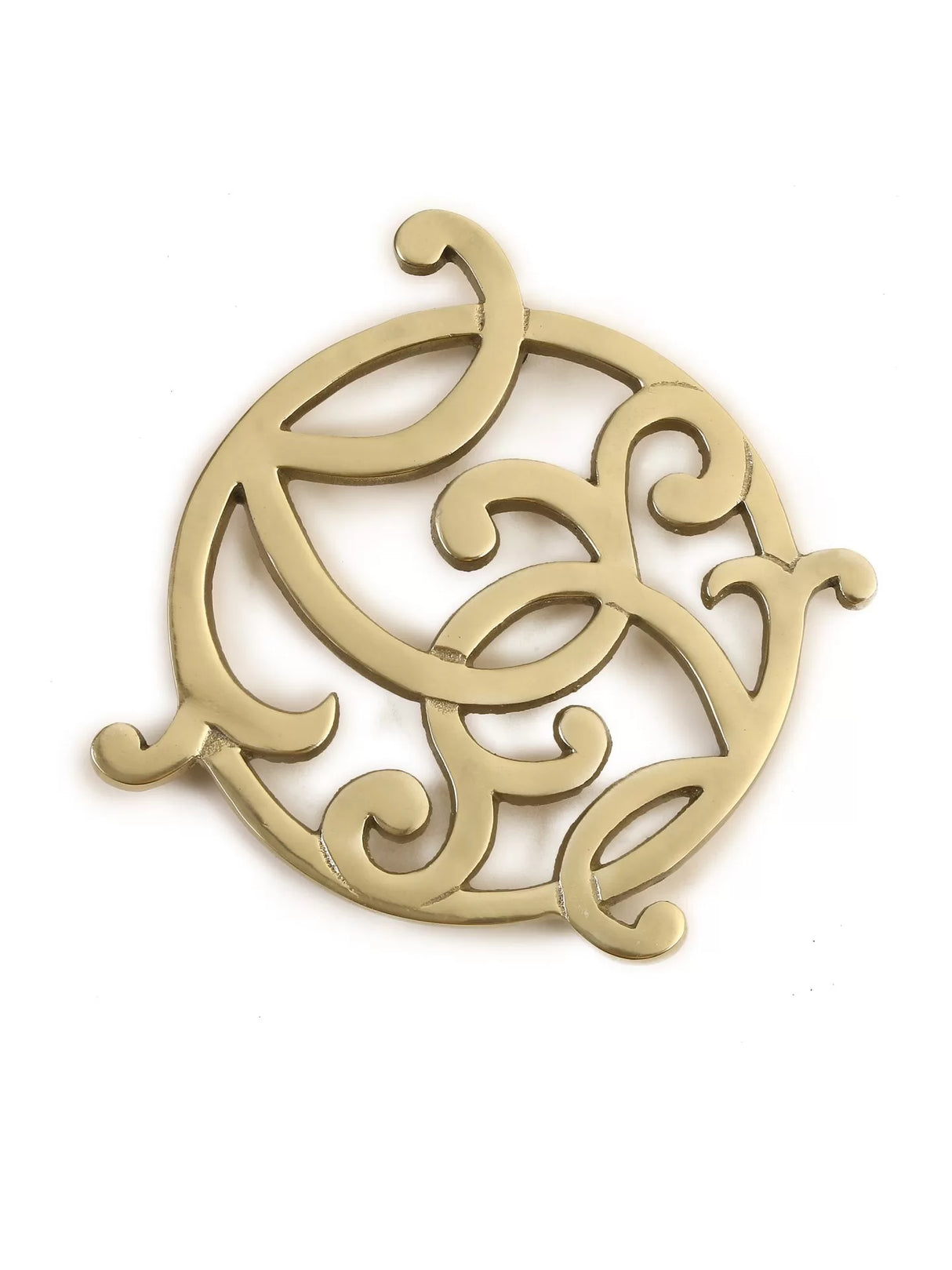 Trivet - Matt Gold Flower Design Round - Style 02