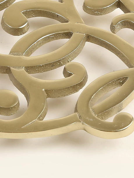 Trivet - Matt Gold Flower Design Round - Style 02