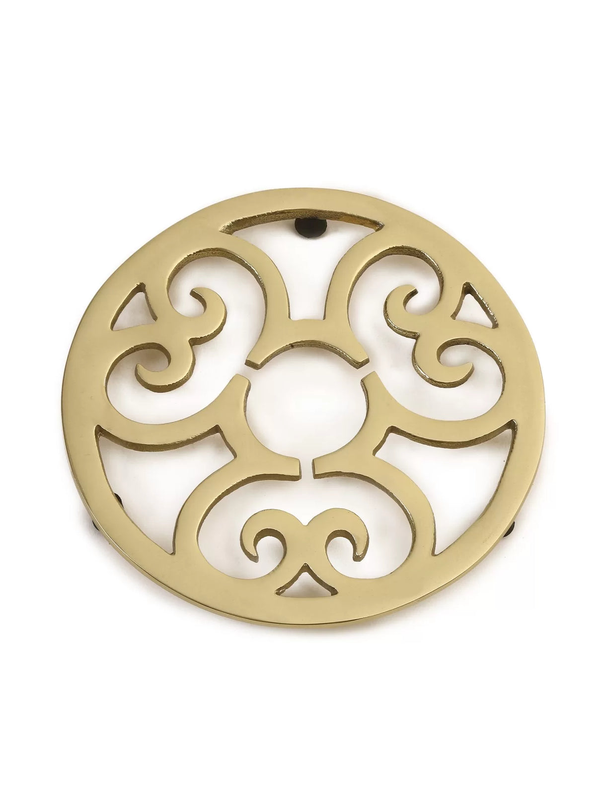 Trivet - Matt Gold Flower Design Round - Style 03