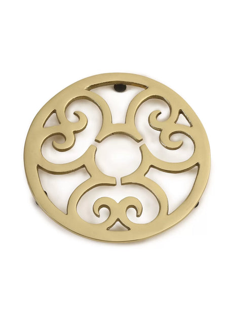 Trivet - Matt Gold Flower Design Round - Style 03
