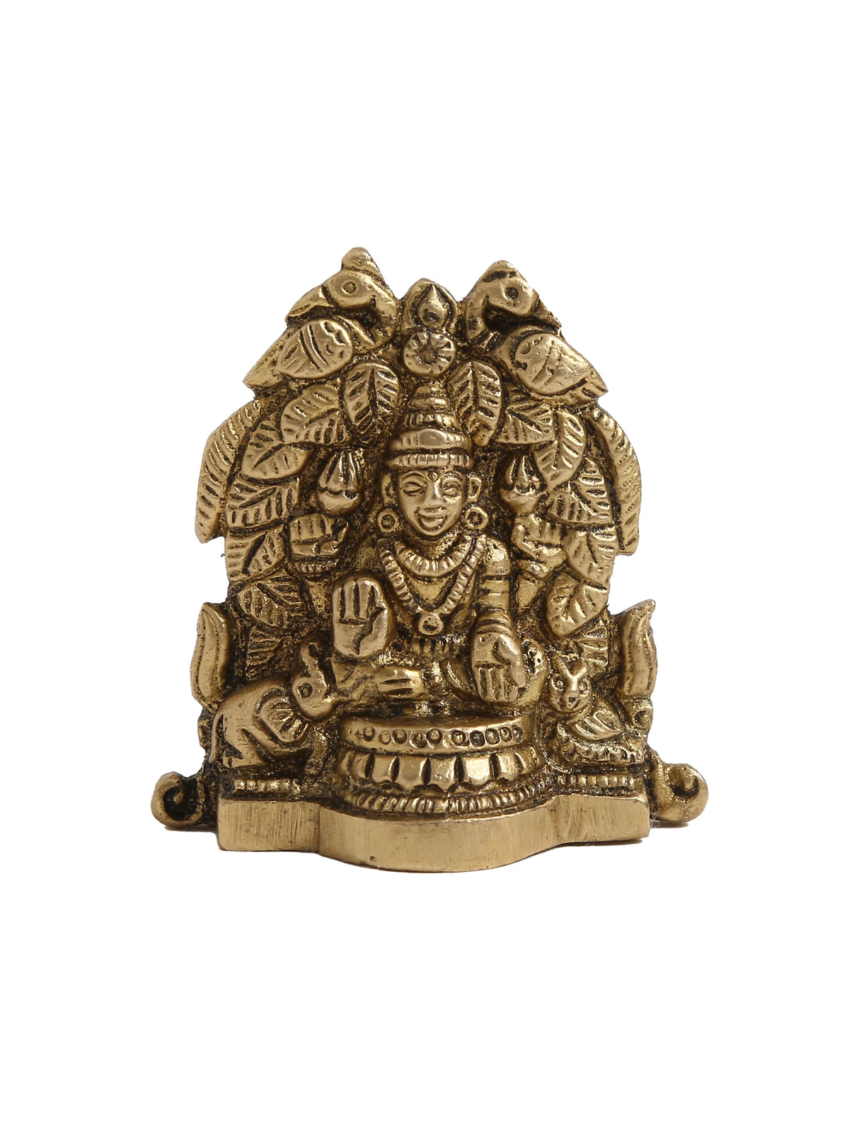 Brass Statue - Laxmi Ganesha with Peacock