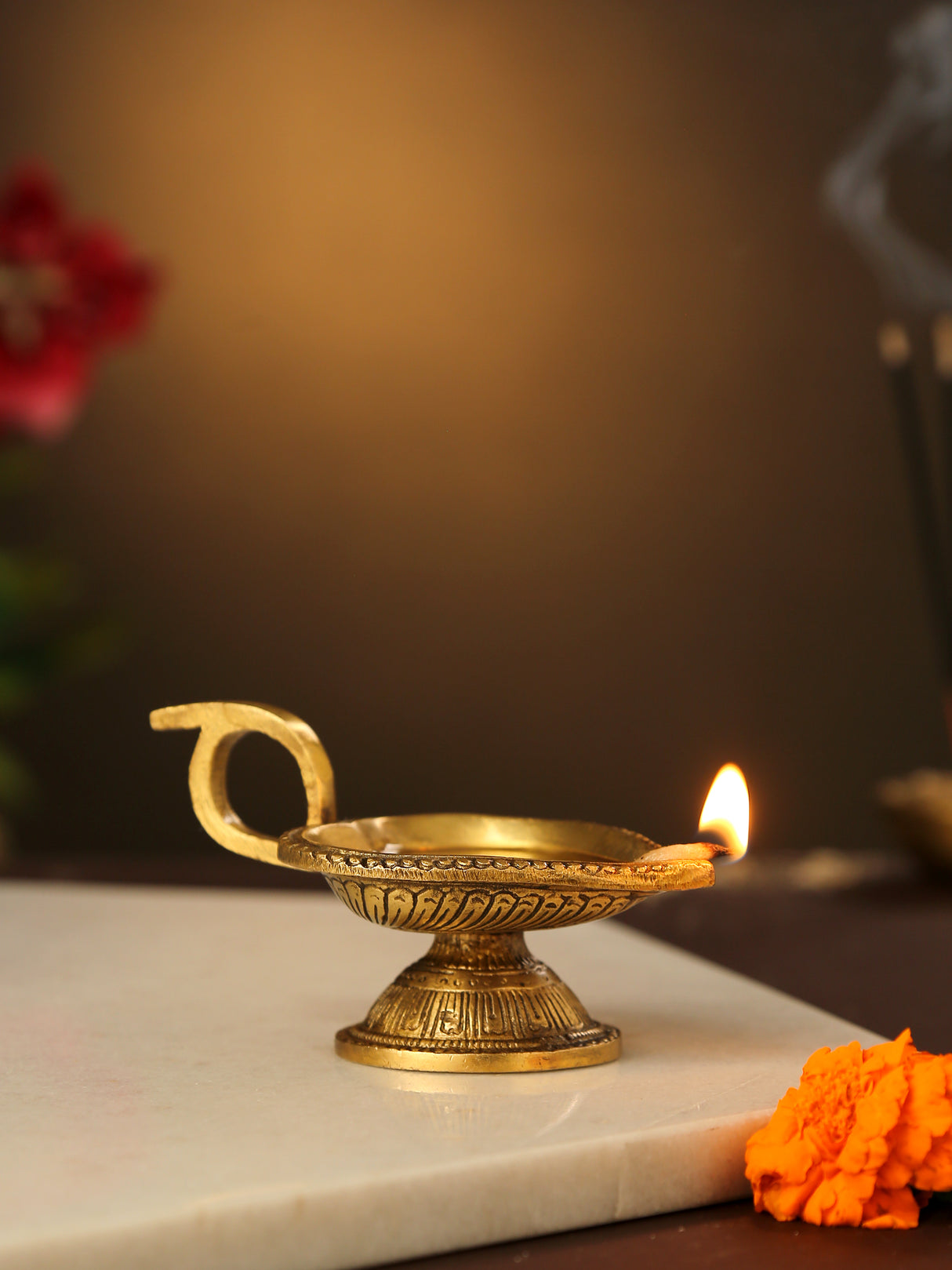 Brass Diya paan leaf shape