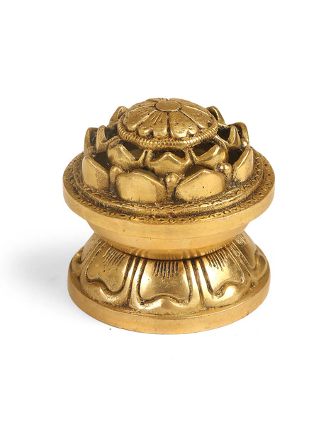 Floral design brass incense holder with traditional craftsmanship