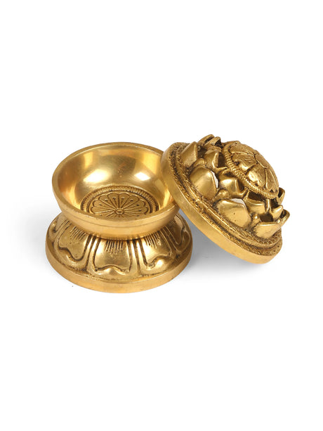 Elegant flower-shaped incense burner made from brass