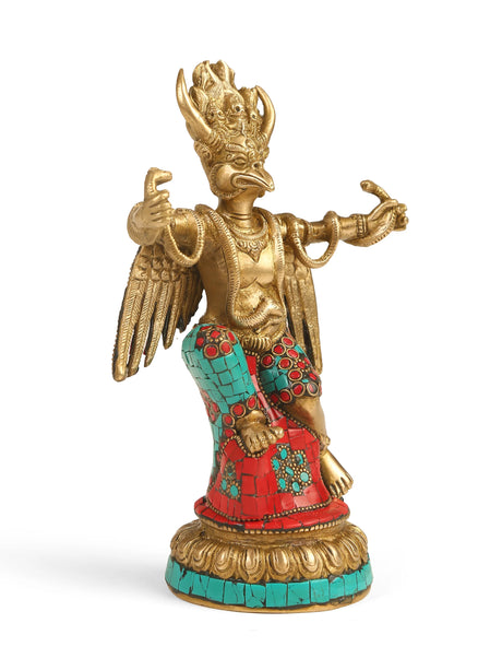 Antique Brass Statue - Garuda in Stone work 3