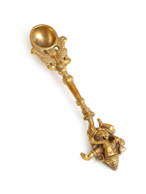 Brass Spoon - Ganesha Havan Spoon In Brass