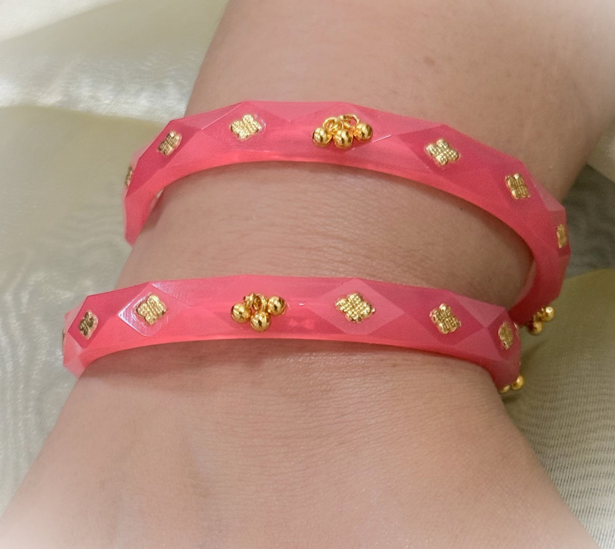 Ruhani Brass leaf And Small Bell Bangles