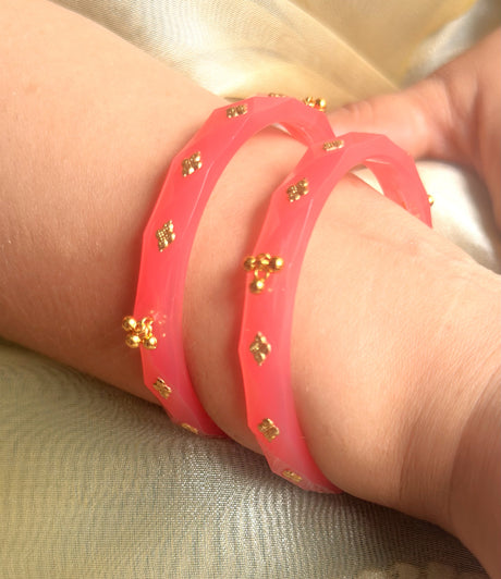 Ruhani Brass leaf And Small Bell Bangles