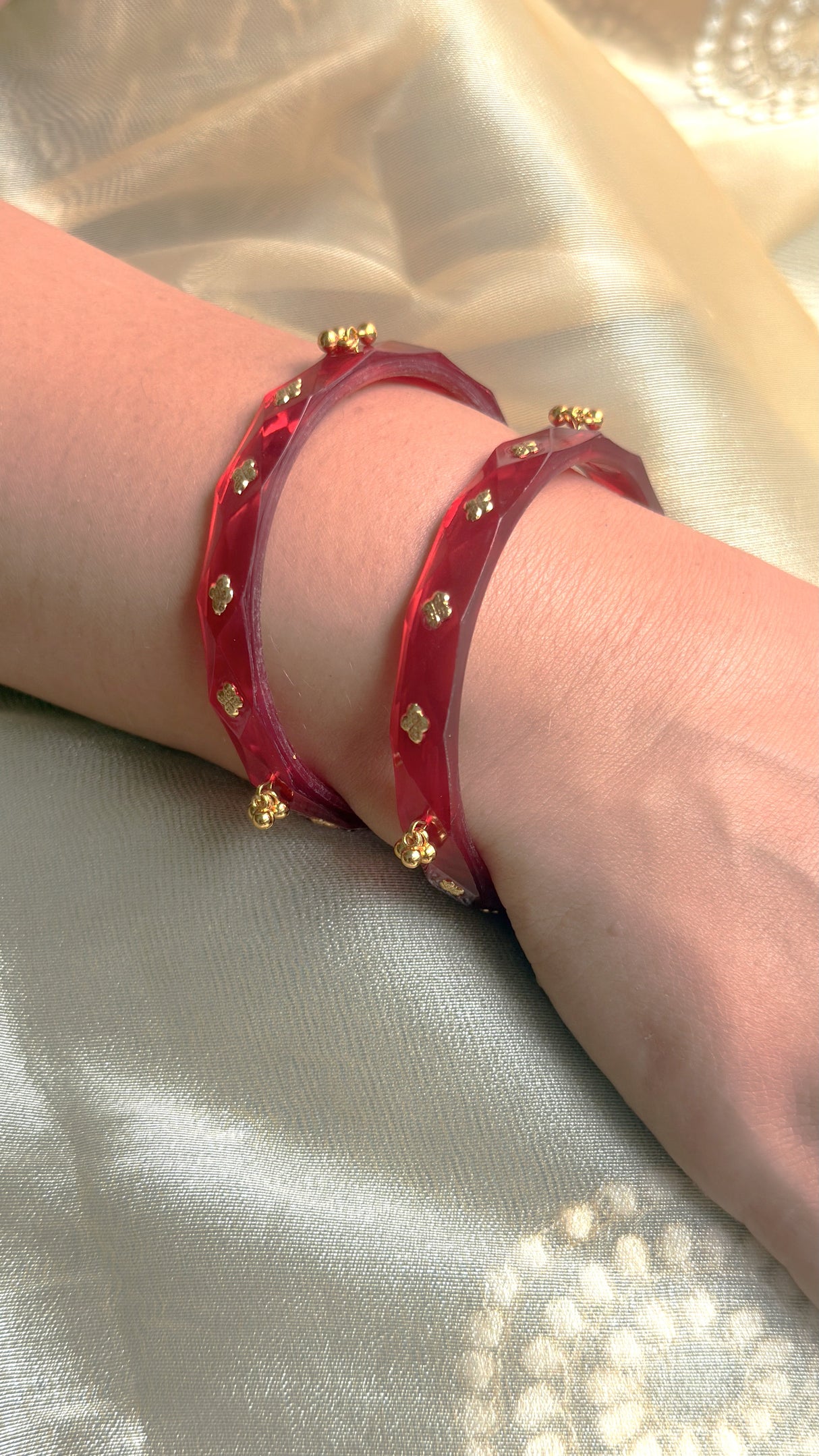 Ruhani Brass leaf And Small Bell Bangles