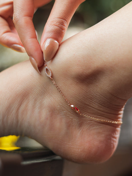 siya Brass plated with studs anklet