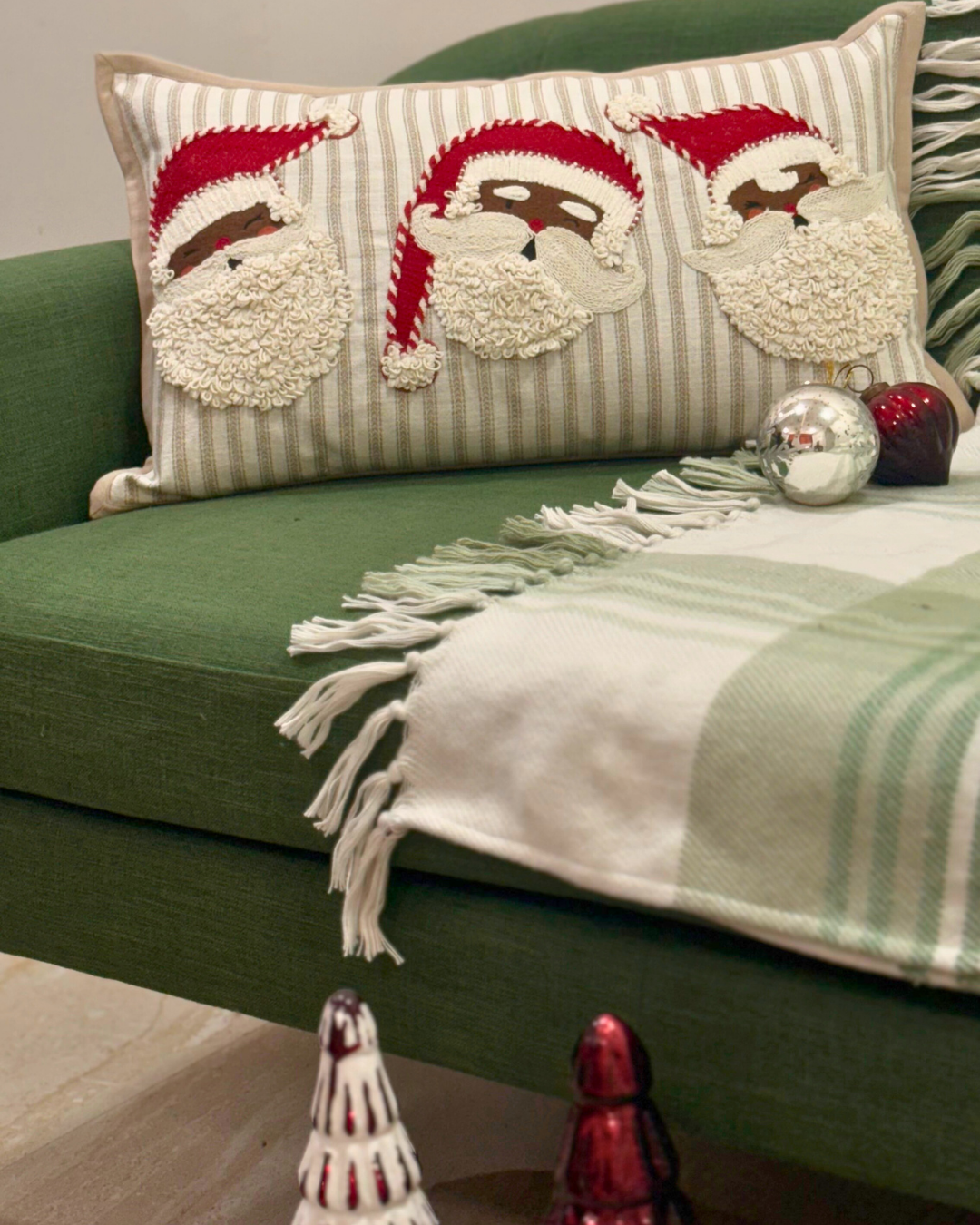 Santa Face Trio Cushion Cover