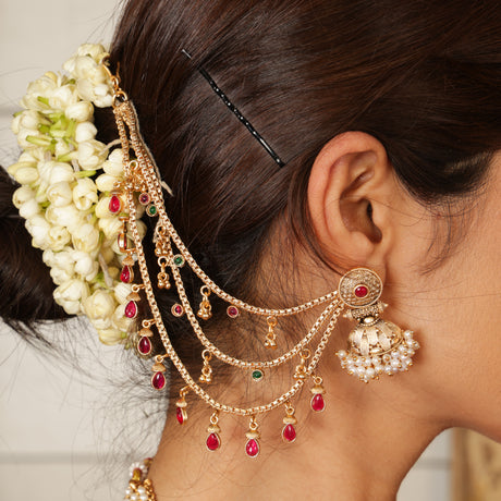 Royal Ruby Ear Chain