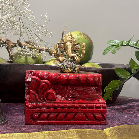 Vintage Decor Items - Carved Wooden Block