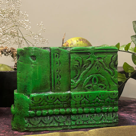 Antique Decor Accent - Carved Wooden Block 4