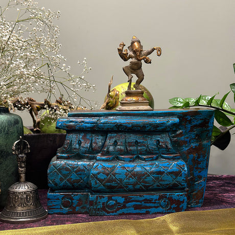 Antique Decor Accent - Carved Wooden Block (One of One) 3