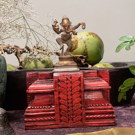 Antique Statue - Carved Wooden Block