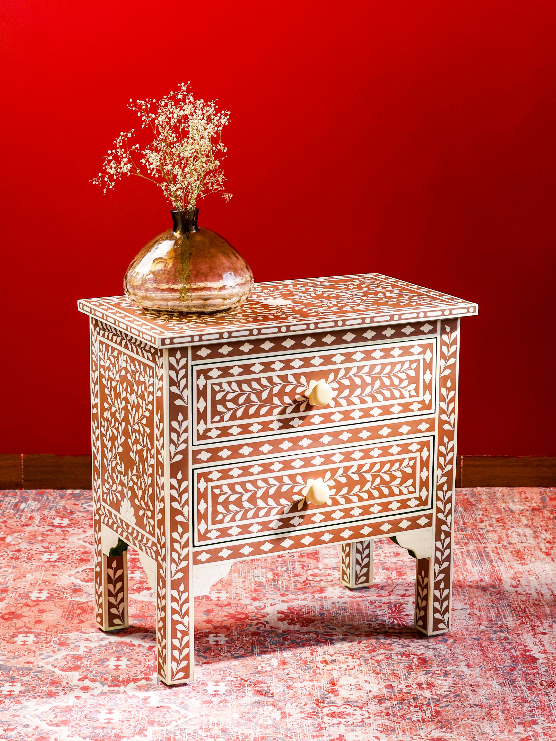 Resin Radiance Side table with drawers Revive Home