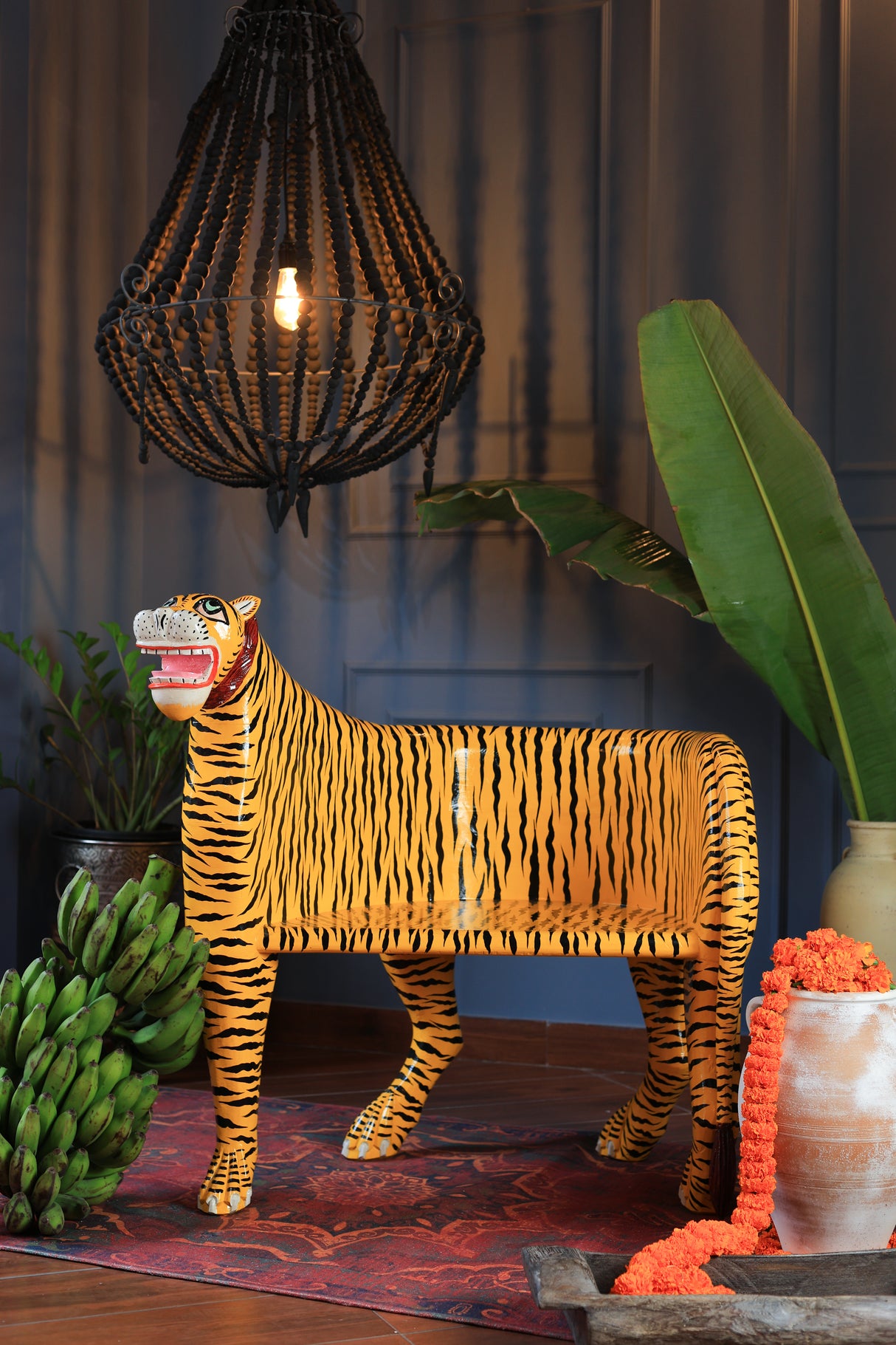 Wooden Tiger Chair Painted