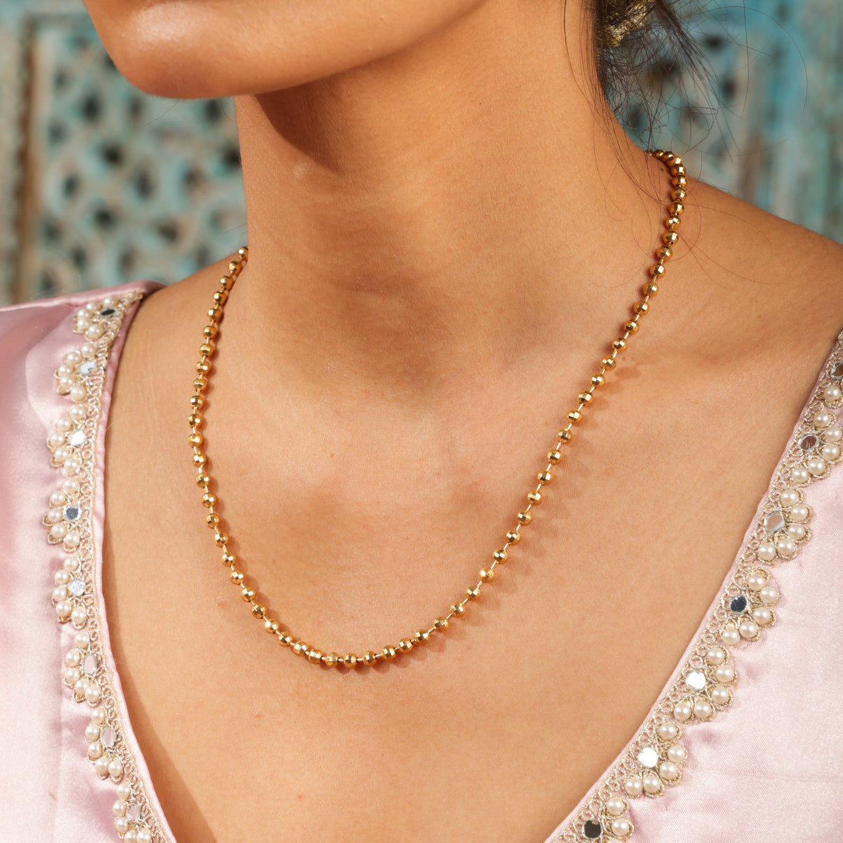 Sunehri Bead Chain Necklace