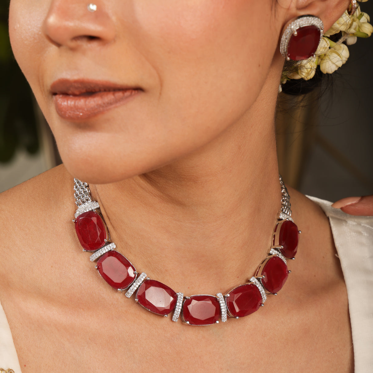 Sera Emerald Royale Statement Necklace Set
