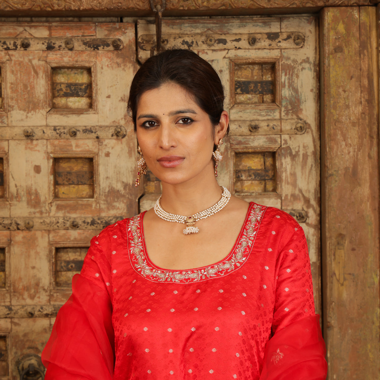 Moonara Royal Pearl Kundan Necklace Set