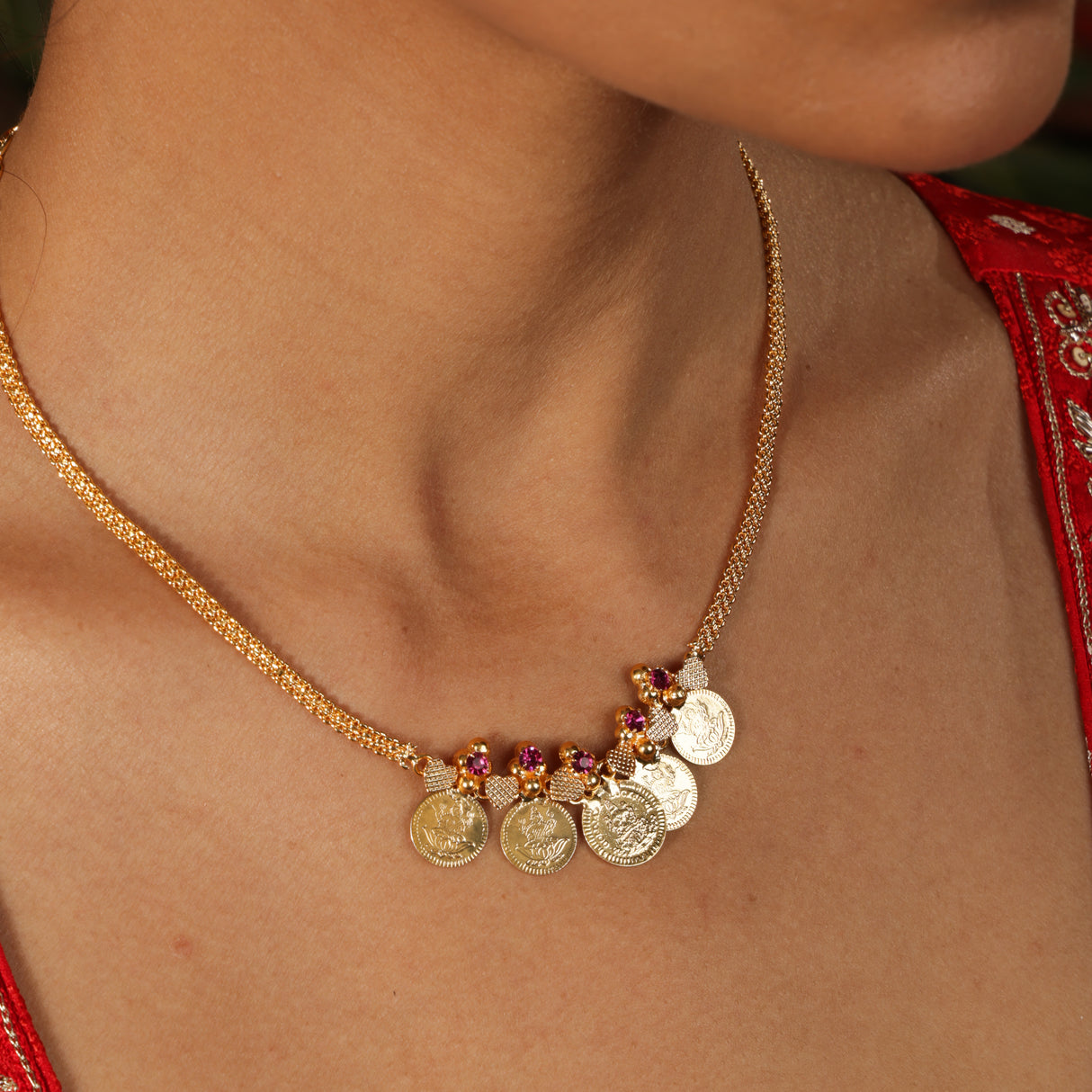 Haleema Royal Coin Charm Statement Necklace
