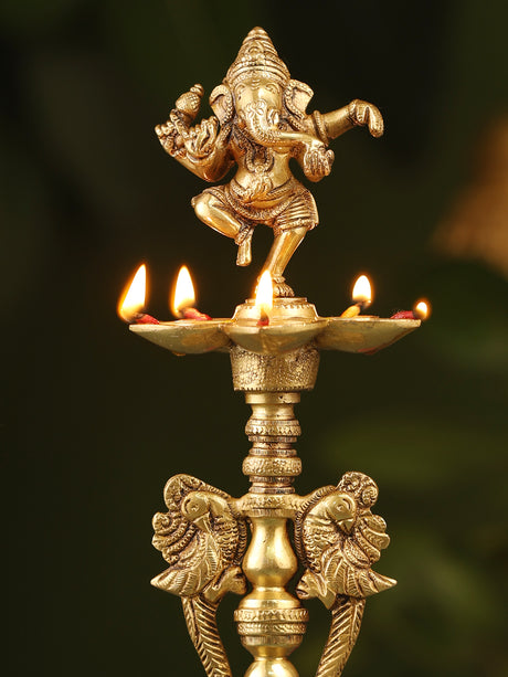 Handcrafted Decor Items - Diya - Dancing Ganesha