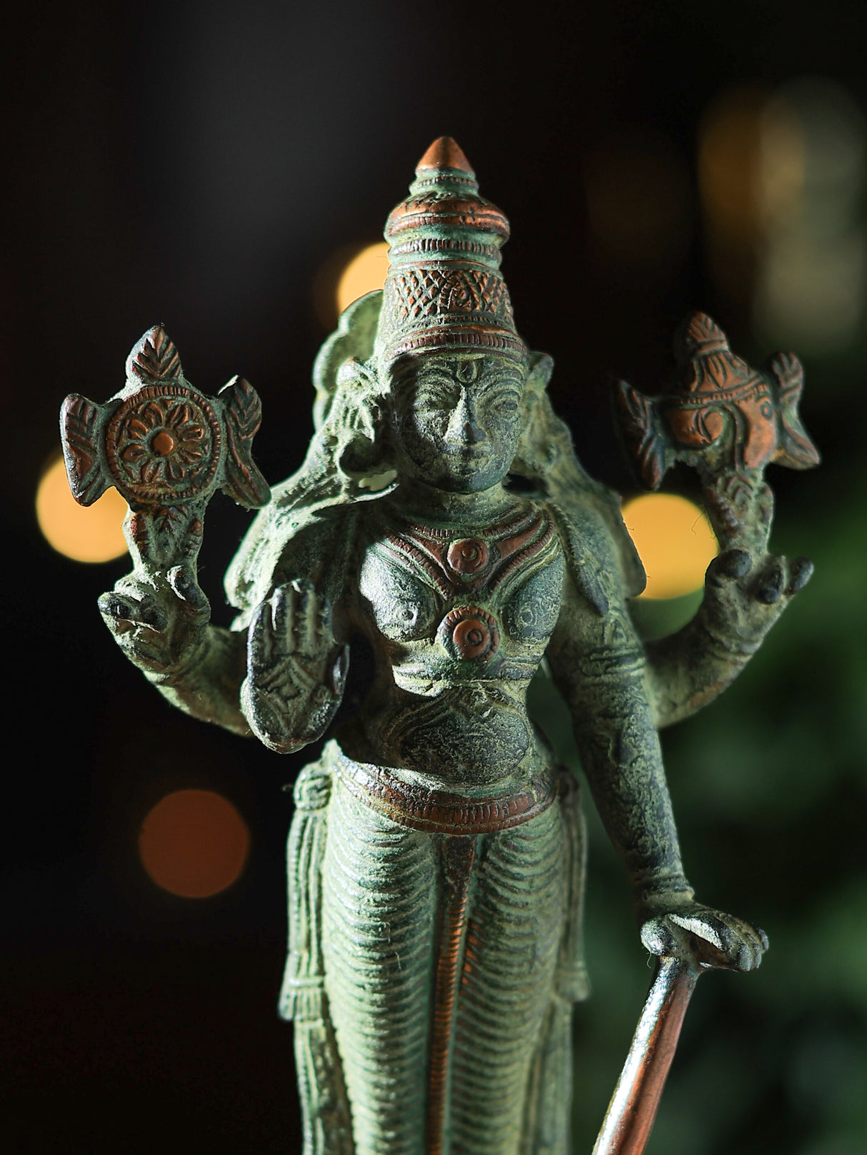 Painted Garuda Brass Statue