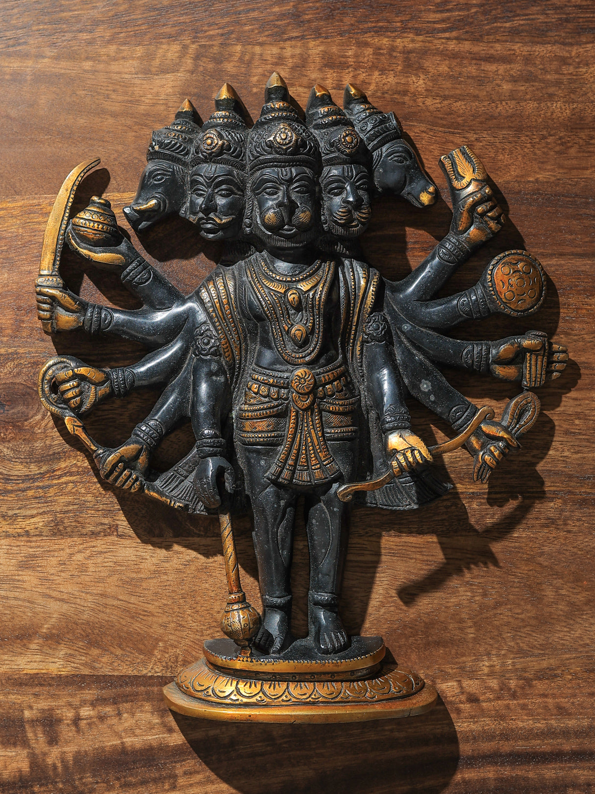 Panchmukhi Hanuman Brass Wall Hanging